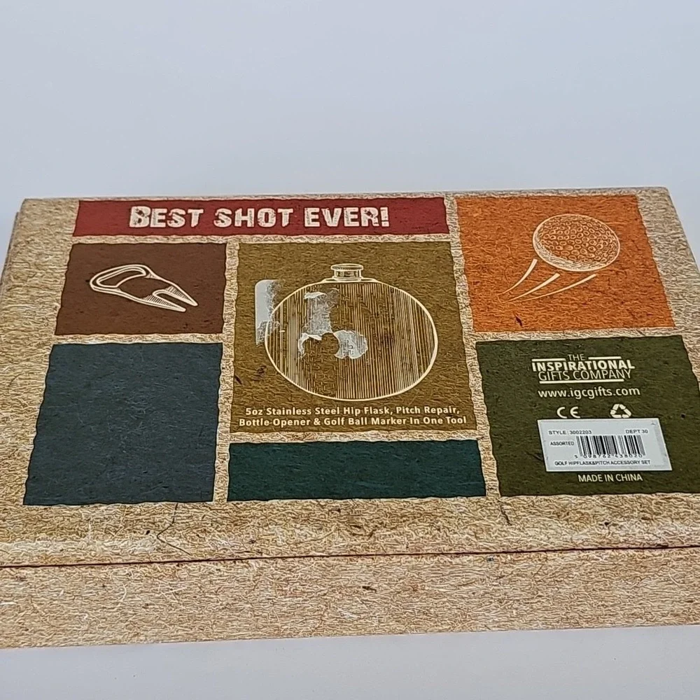 The Inspirational Gifts‎ Company Golf Hip Flask Pitch Repair Tool Set Gift Box